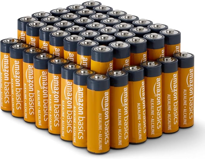 Amazon Basics AA Alkaline Batteries, 48 pack