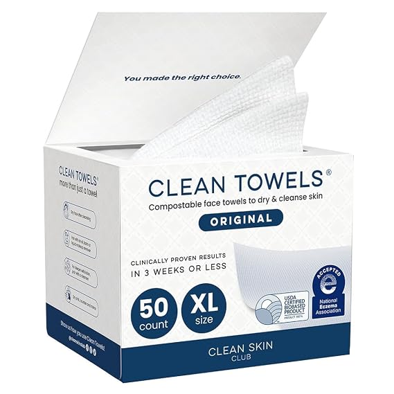 Clean Skin Club Clean Towels XL, 50 count