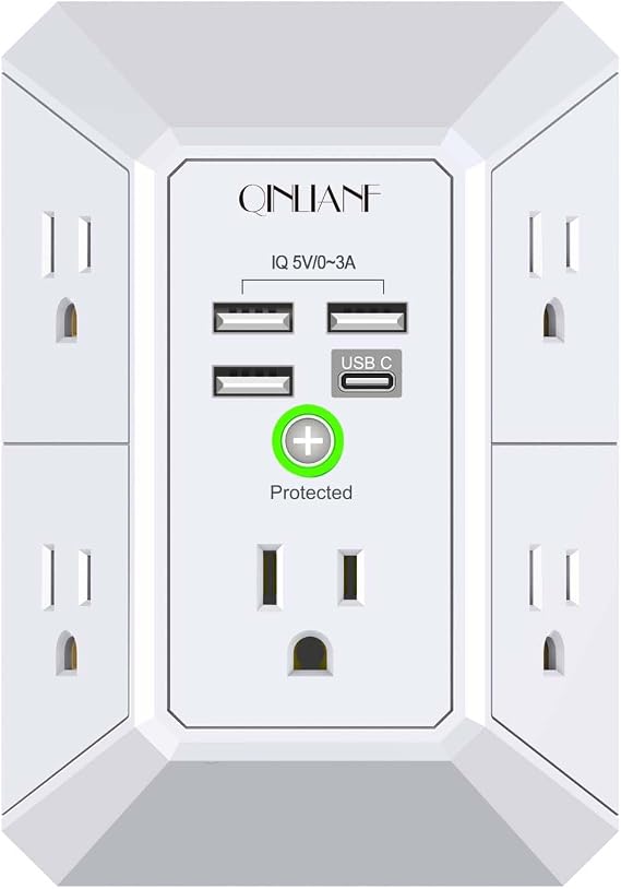 QINLIANF Surge Protector Wall Charger